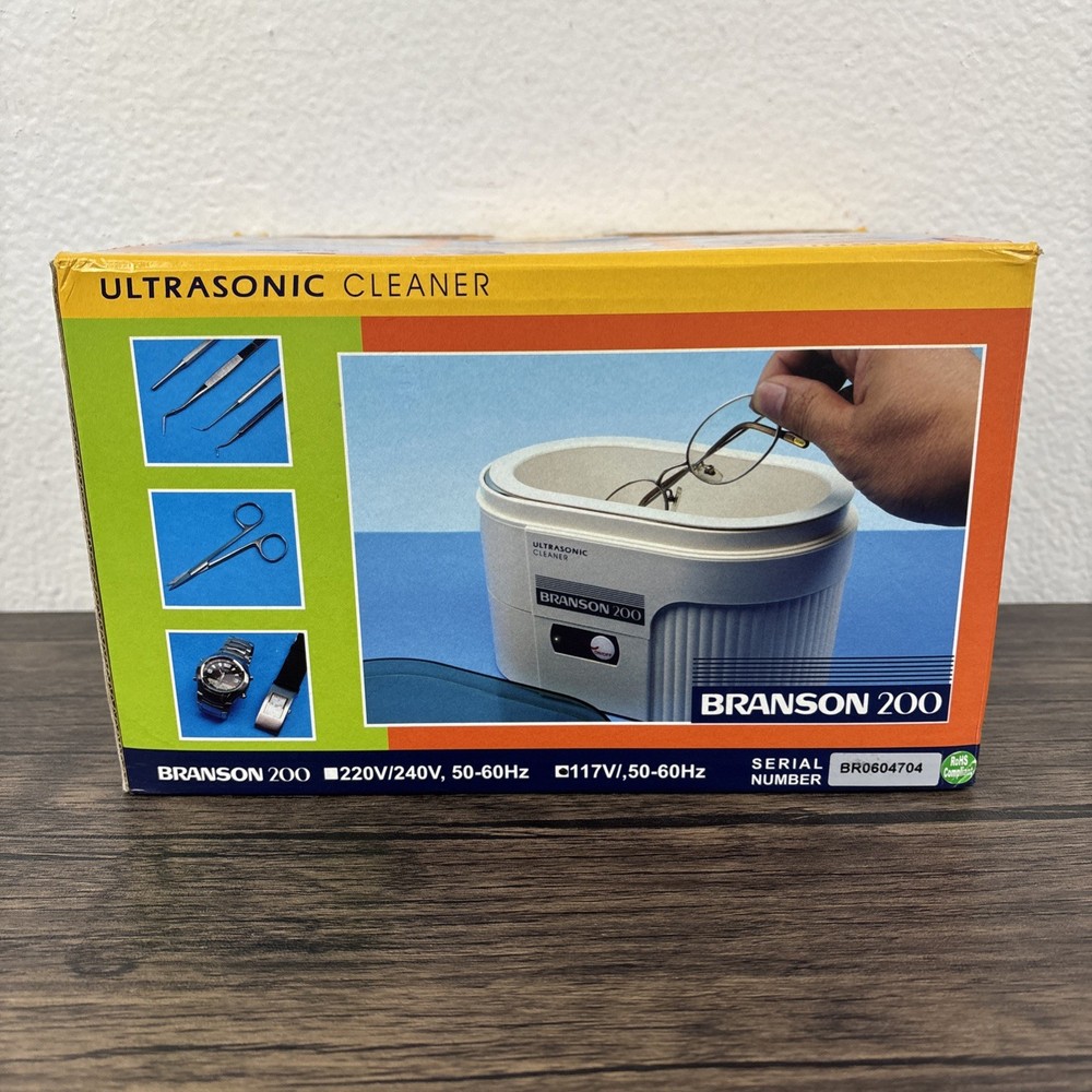 Branson 200 Ultrasonic Jewelry Cleaner New In Box with Instructions