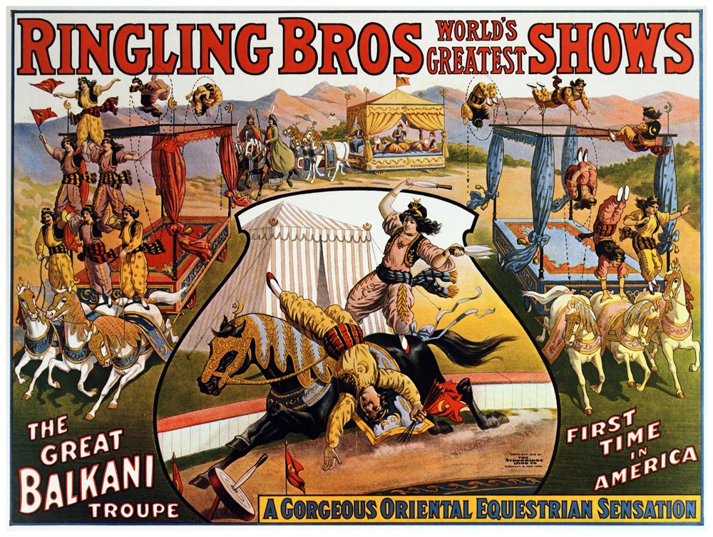 Decor Poster. Fine Graphic Art. Ringling Bros Greatest Show. Wall Design 1390