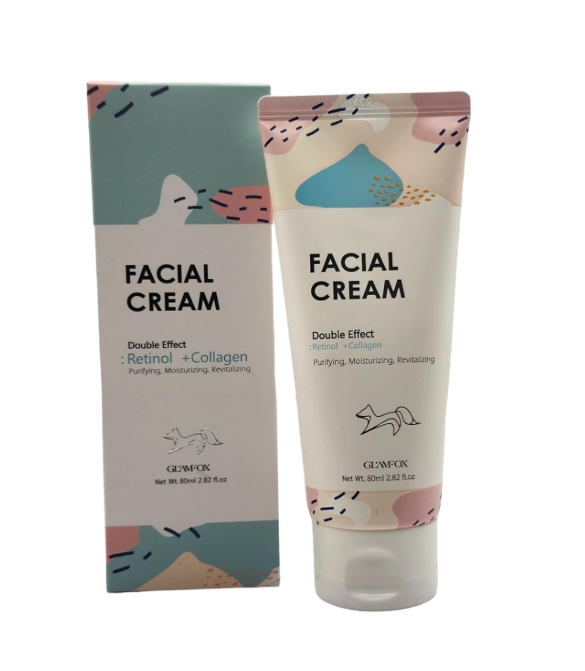 GlamFox DOUBLE EFFECT FACIAL CREAM Retinol Collagen Korea