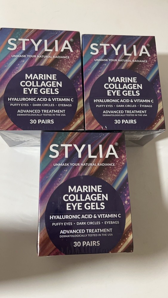 Stylia Marine Collagen Eye Mask Lot of 3 - 12 Masks Total - Exp 04/2027