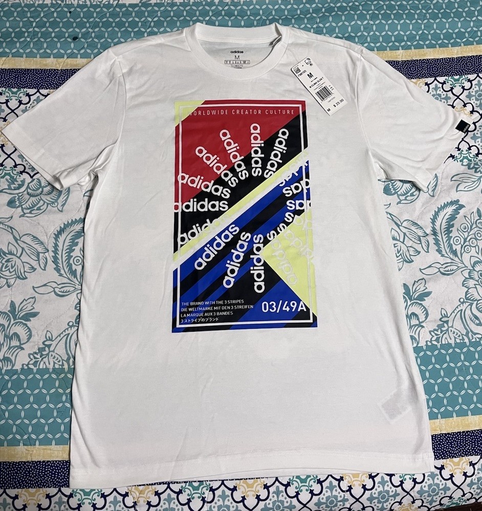 Adidas Graphic Short Sleeve T-shirt White NWT Men's Medium