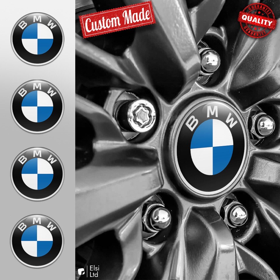 BMW Decals | 4pcs Set Wheel Cap Stickers | Custom Made Rim Emblems