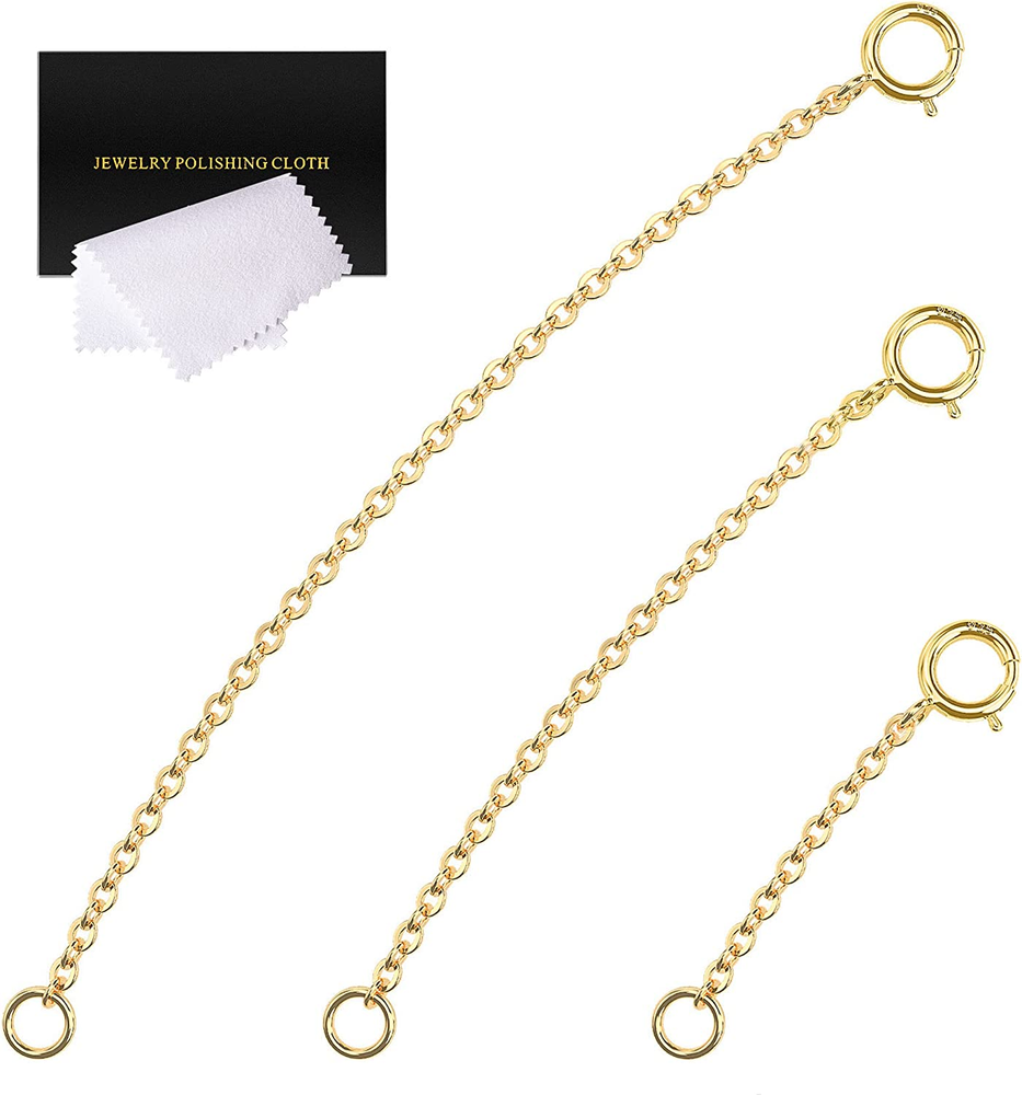 14K Gold Necklace Extender with 925 Sterling Silver Bracelet