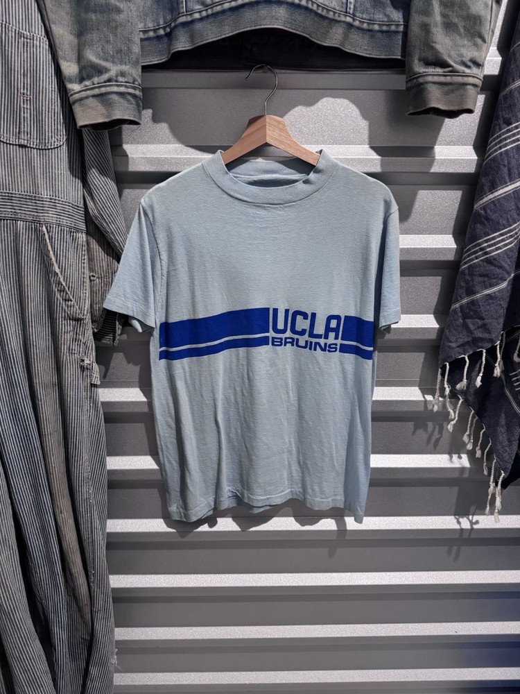 Vintage 70s/80s UCLA Bruins Striped Baby Blue T-Shirt Men’s Size Medium