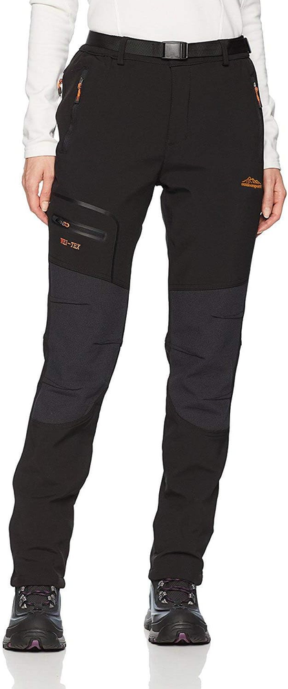 Women'S Outdoor Waterproof Windproof Fleece Slim Cargo Snow Ski Hiking Pants
