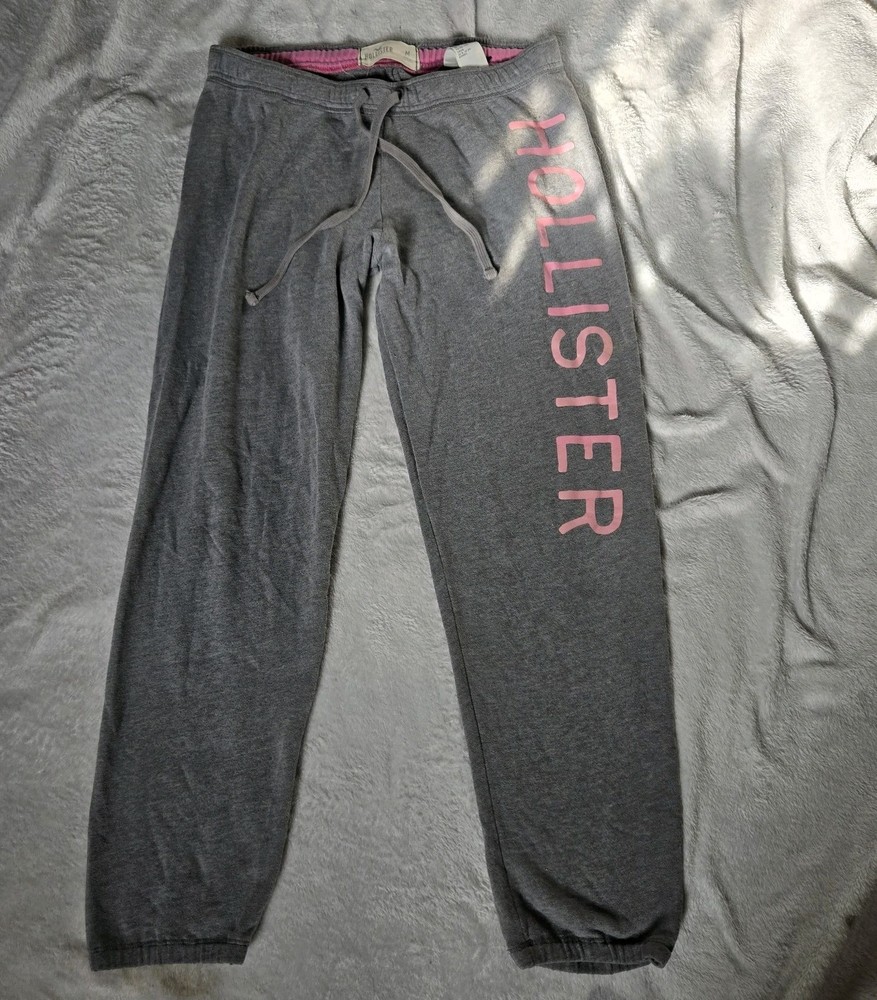 Hollister California Gray Y2K Soft Sweatpants Medium Comfy Clean Look