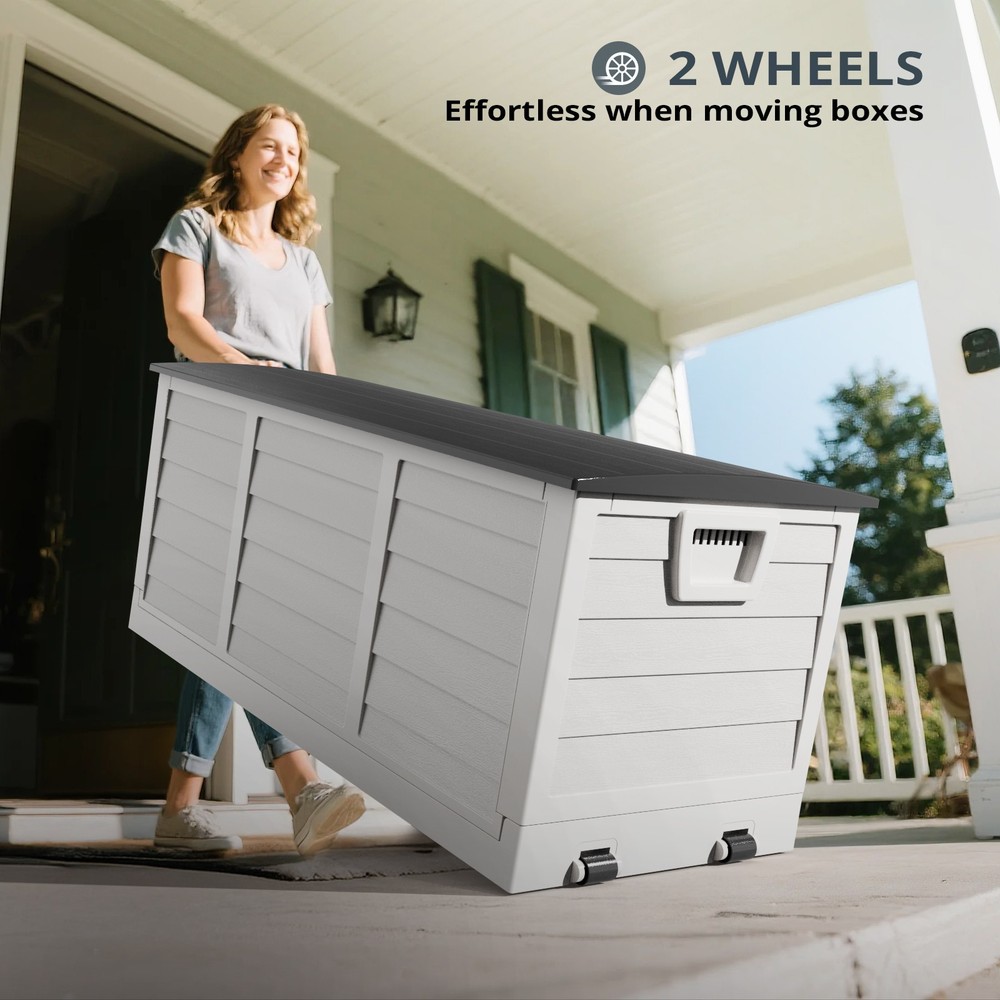 75 GAL Portable Foldable Fast Installation In/Outdoor Storage Box with Wheels