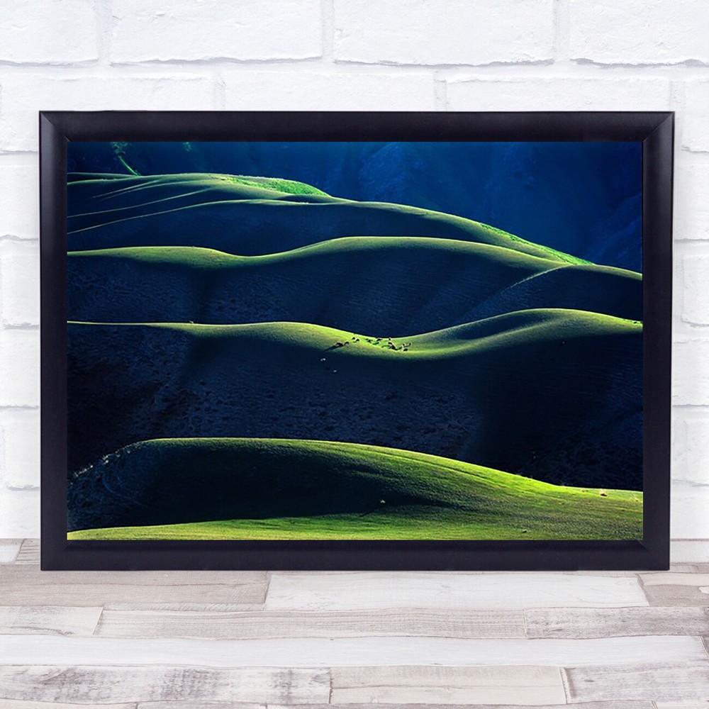 Rhythm Line Qiongkushitai Turks Yili Xinjiang China Green Asia Hills Art Print