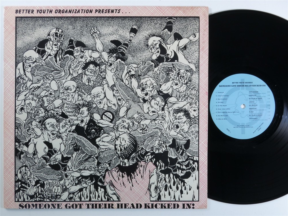 SOMEONE GOT THEIR HEAD KICKED IN! Various Artists BETTER YOUTH LP VG+ w/ book f