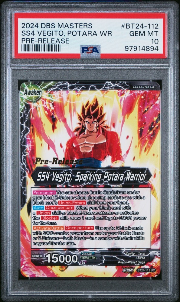 PSA 10 SS4 Son Goku & SS4 Vegeta SS4 Vegito, Sparking Potara Warrior PreRelease