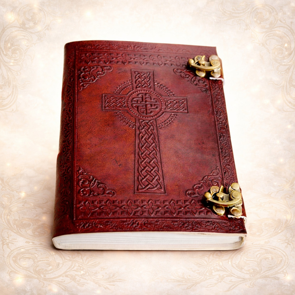 Handmade Leather Journal 6x8 Vintage Diary Notebook Double Lock 200 Blank Pages