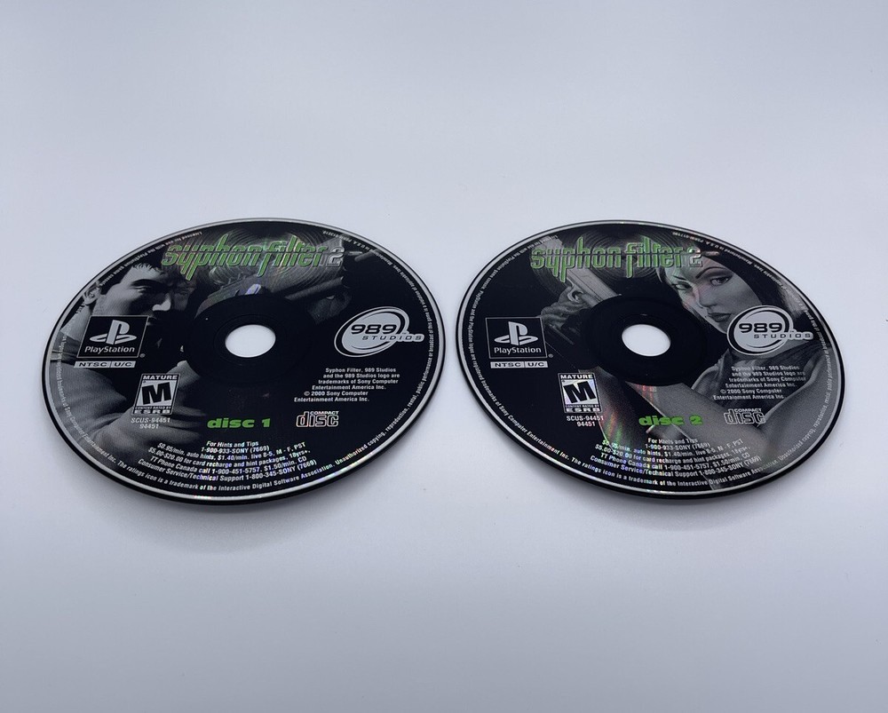 Syphon Filter 2 (Sony PlayStation 1 PS1)  TESTED- DISCS ONLY #4442