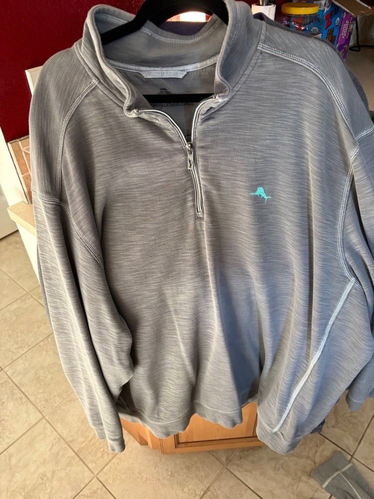 Tommy Bahama Men's Sweater Size L/XL Flipshore Half Zip Reversible Sweater