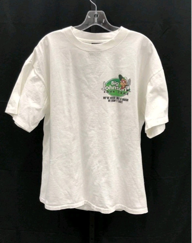 Vintage Big Johnson Shirt Mens XL White Big Johnson Lawn Care 90s