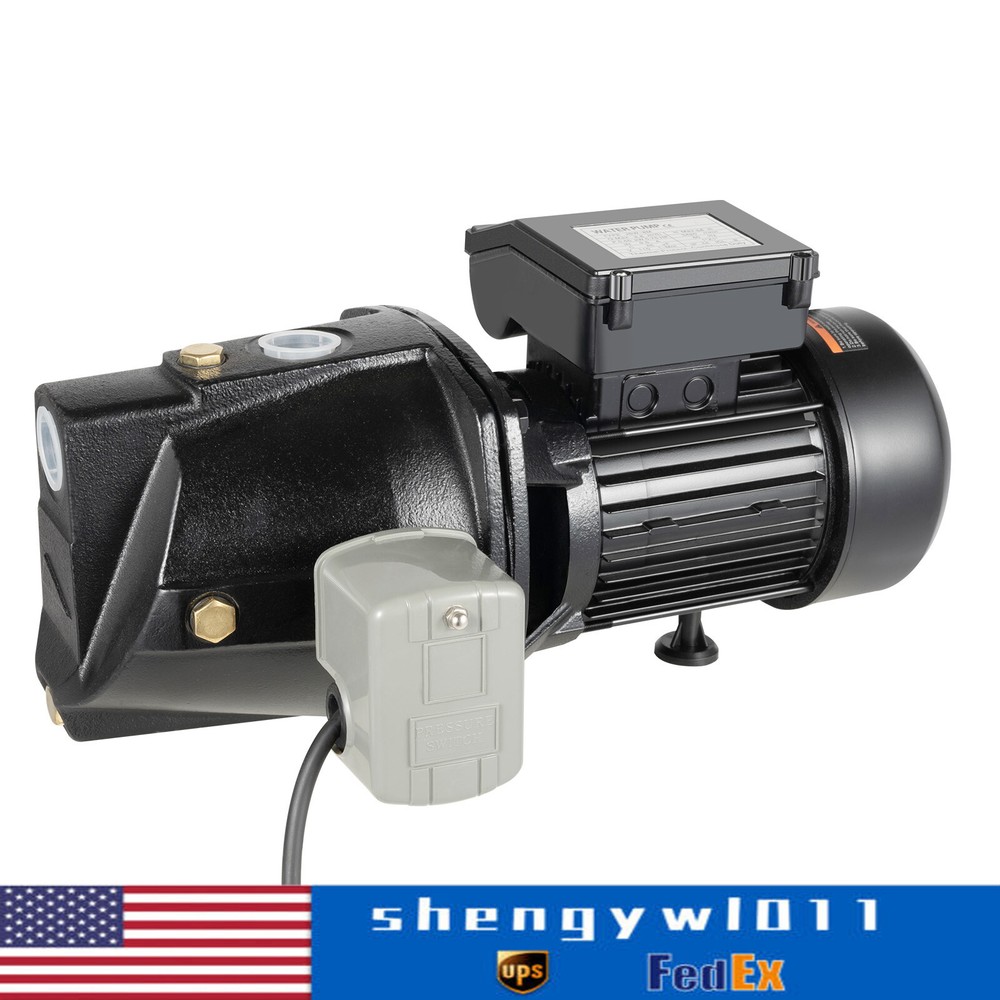 3/4HP Well Jet Pump Self-Priming Shallow Water Pump with Pressure Switch 110V