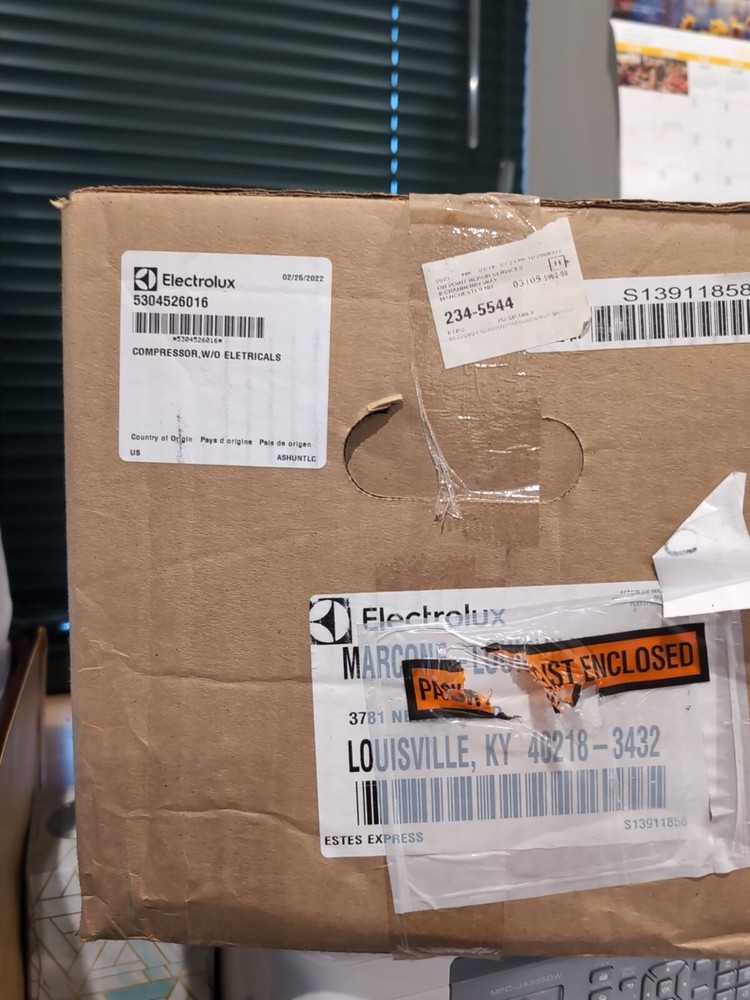 Frigidaire Refrigerator Compressor R600a VTH1111Y Part 5304526016 5303918894