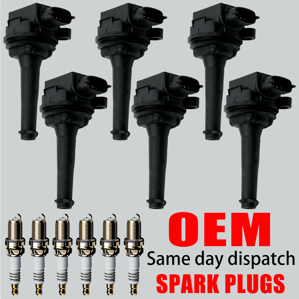 6X OEM Ignition Coil & 6X Iridium Spark Plug for Volvo S80 XC90 l6 9125601 UF341