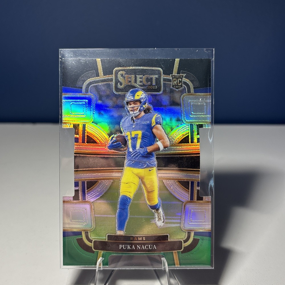 2023 Select Puka Nacua RC Black and Green Prizm Die Cut Concourse #56 Rams