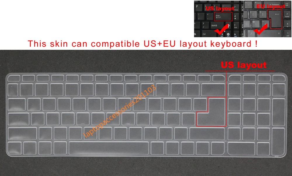 US Keyboard Skin Cover for HP M6-W 17-X 17-S 17-U 17-Y M7-U,250 G4,255 G4 256 G4