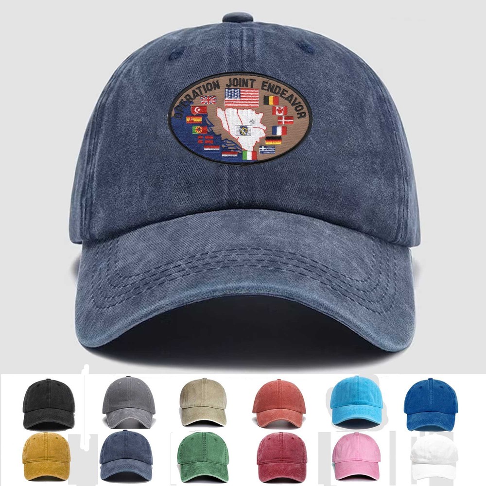 Custom Embroidered Hat NATO Operation Joint Endeavor, Veteran Cap, Trucker Hat