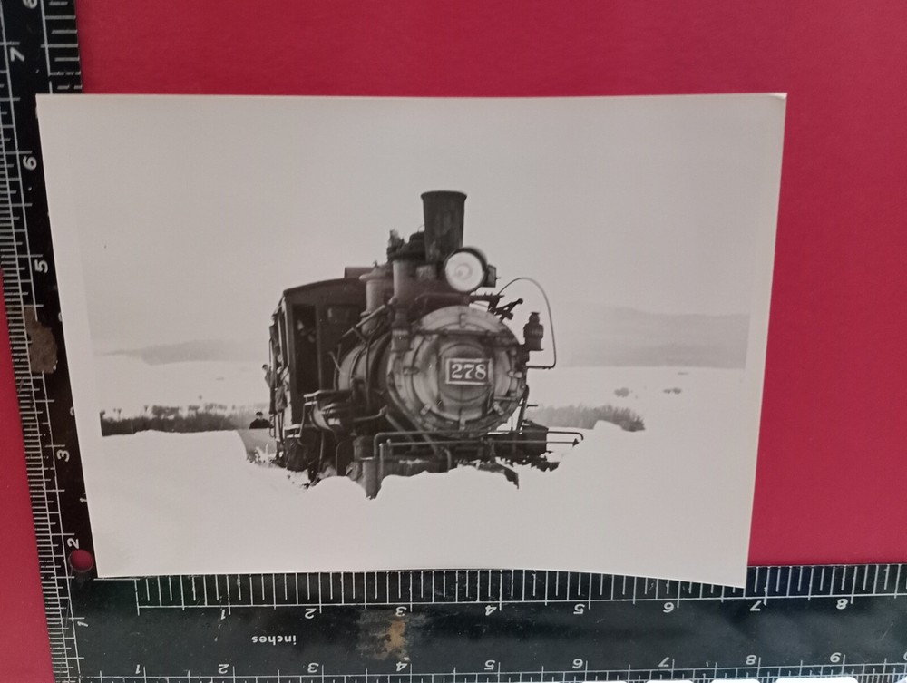 DENVER & RIO GRANDE WESTERN RAILROAD LOCOMOTIVE #278 PHOTO IN SNOW w CREW CO