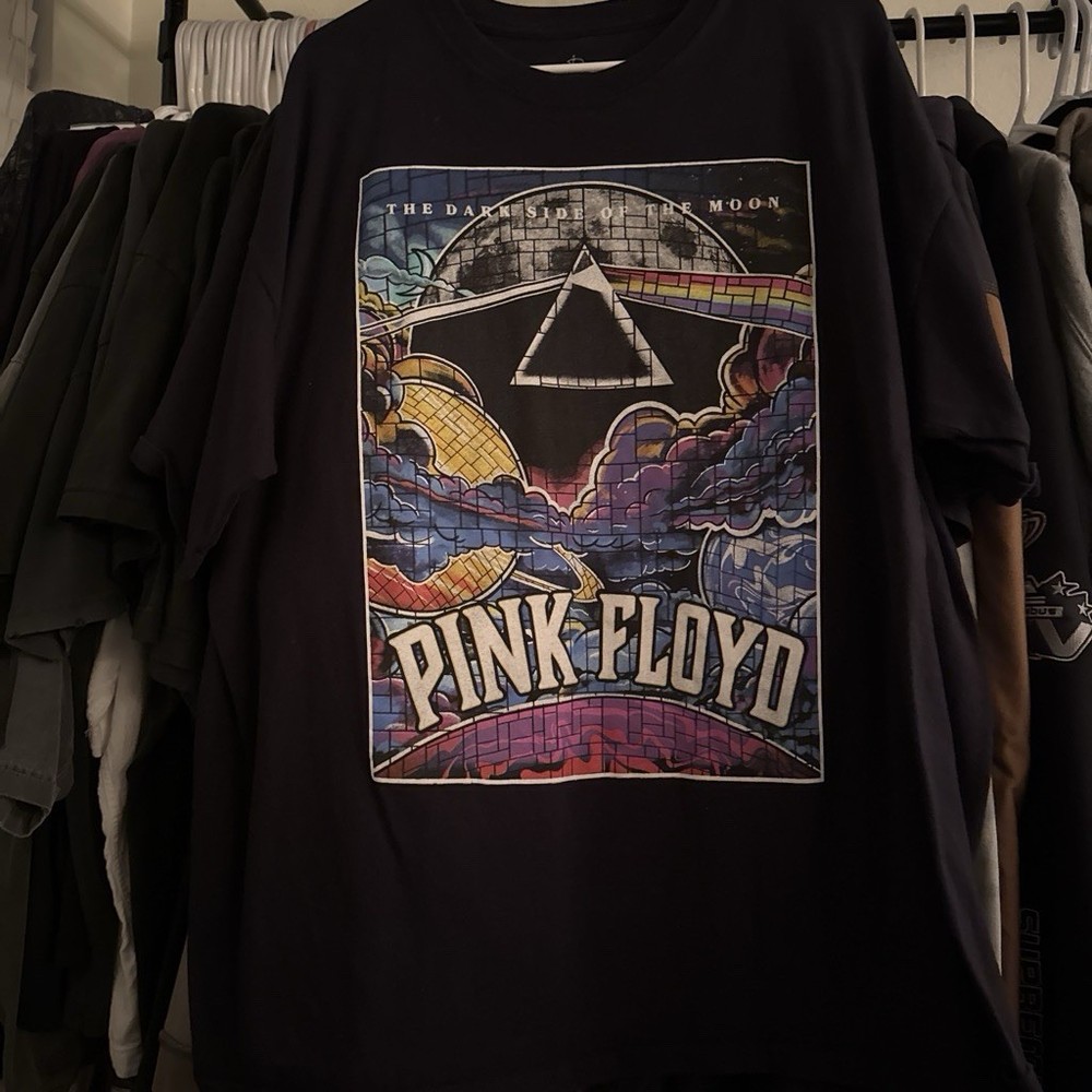 Pink Floyd Dark Side of the Moon Men's 2XL Black Cotton Graphic Crew T-Shirt