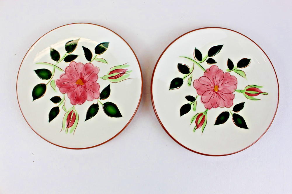 Stangl Pottery Wild Rose 2 Bread & Butter Plates 6 inches Vintage