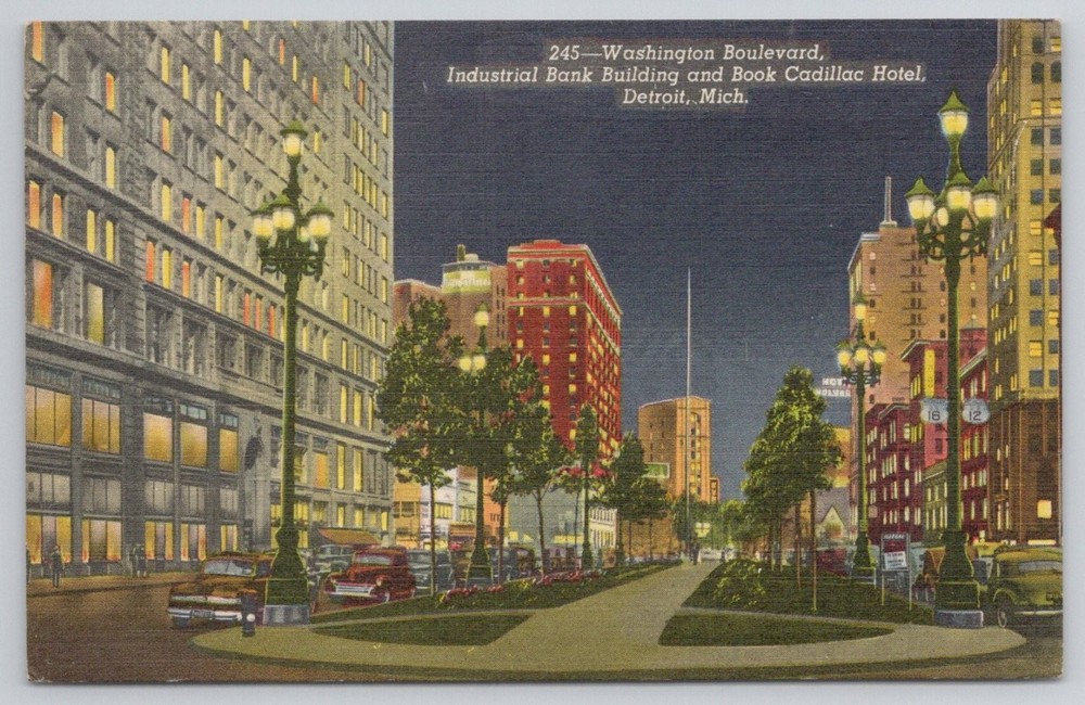 1950 Detroit Washington Blvd Industrial Bank Book Cadillac Hotel Night Linen