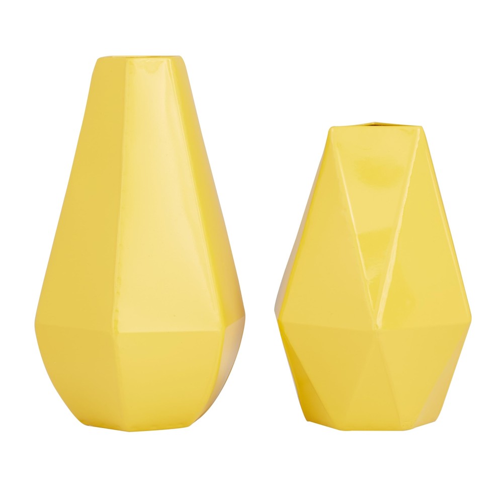 Metal Geometric Decorative Vase Centerpiece Vases, Set of 2 Flower Vases for ...