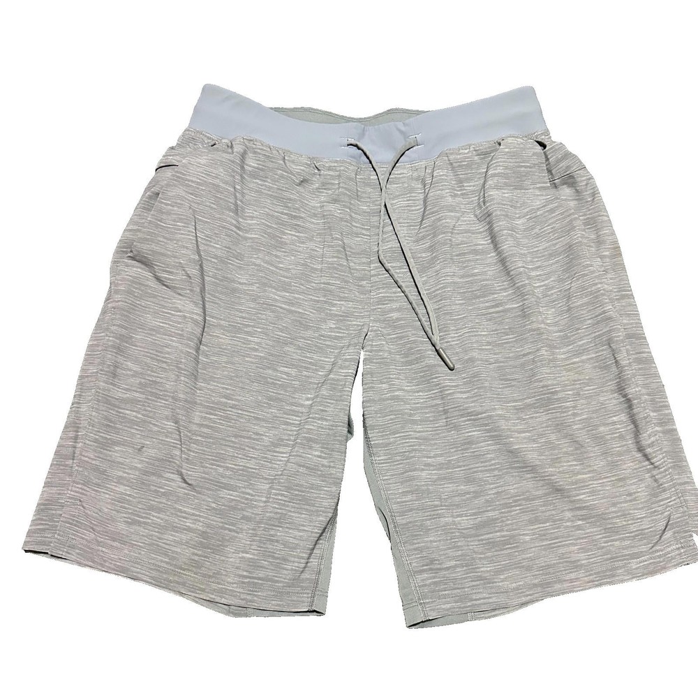 Lululemon THE Shorts Men M Medium Gray Athletic Gym Running Casual Cut Liner