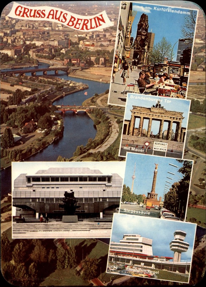 Gruss Aus Berlin Berlin Germany Aerial view vintage postcard x205