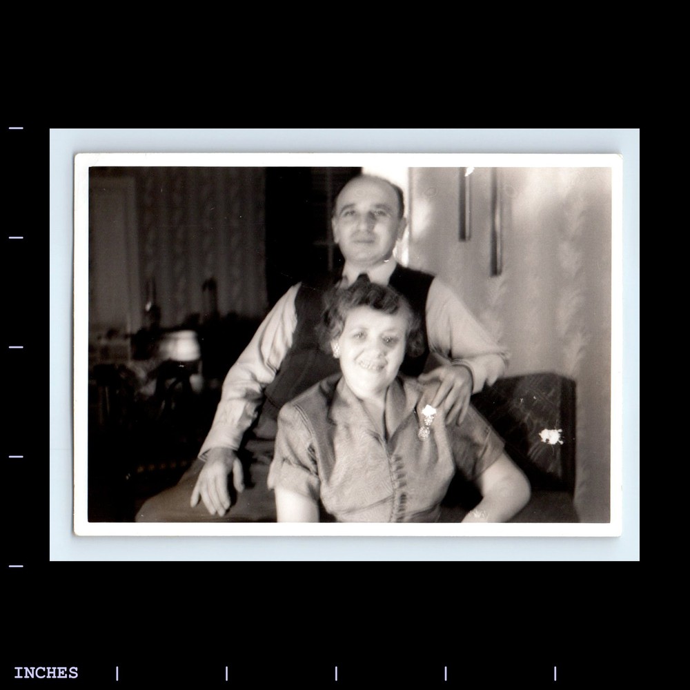 Old Vintage Photo MAN WOMAN COUPLE IN ROOM