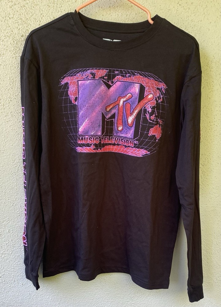 MTV Music Television Global Domination black long sleeve Size Medium