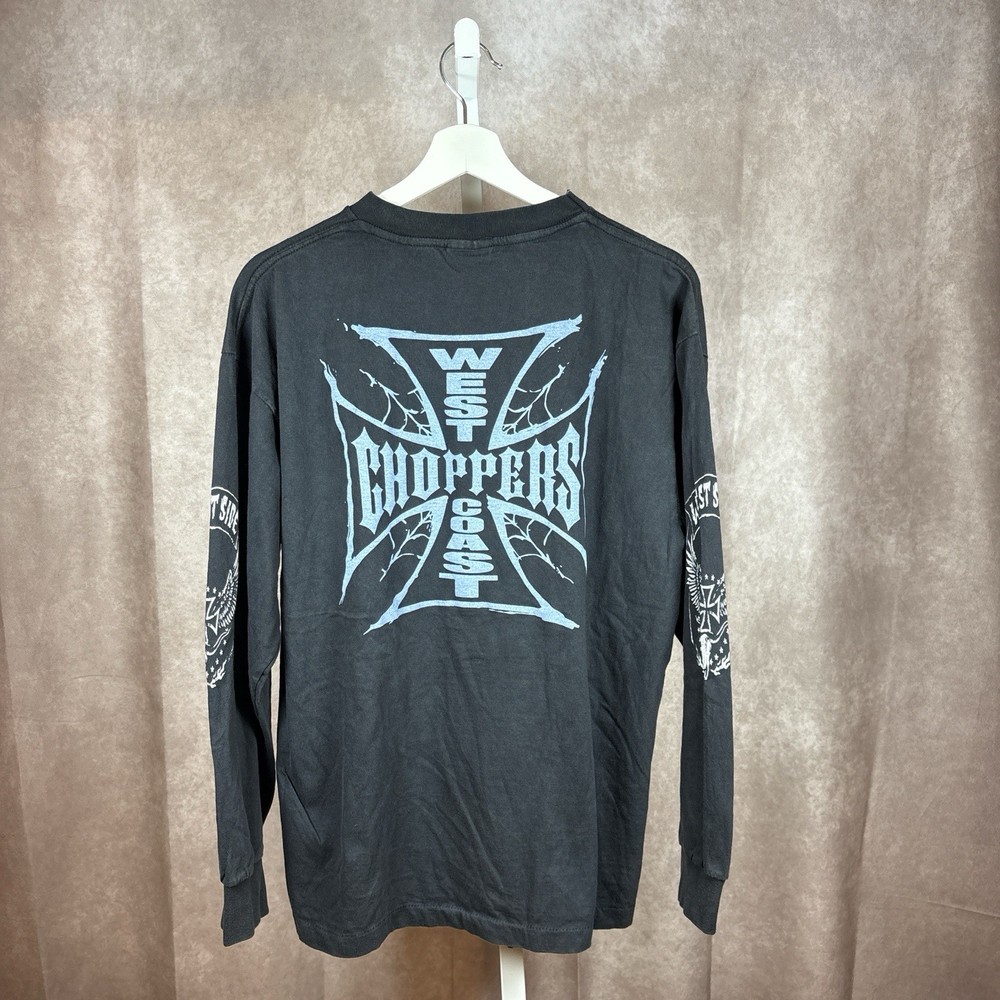 RARE - Vintage 90s West Coast Choppers WCC Biker Web Longsleeve BOOT Shirt