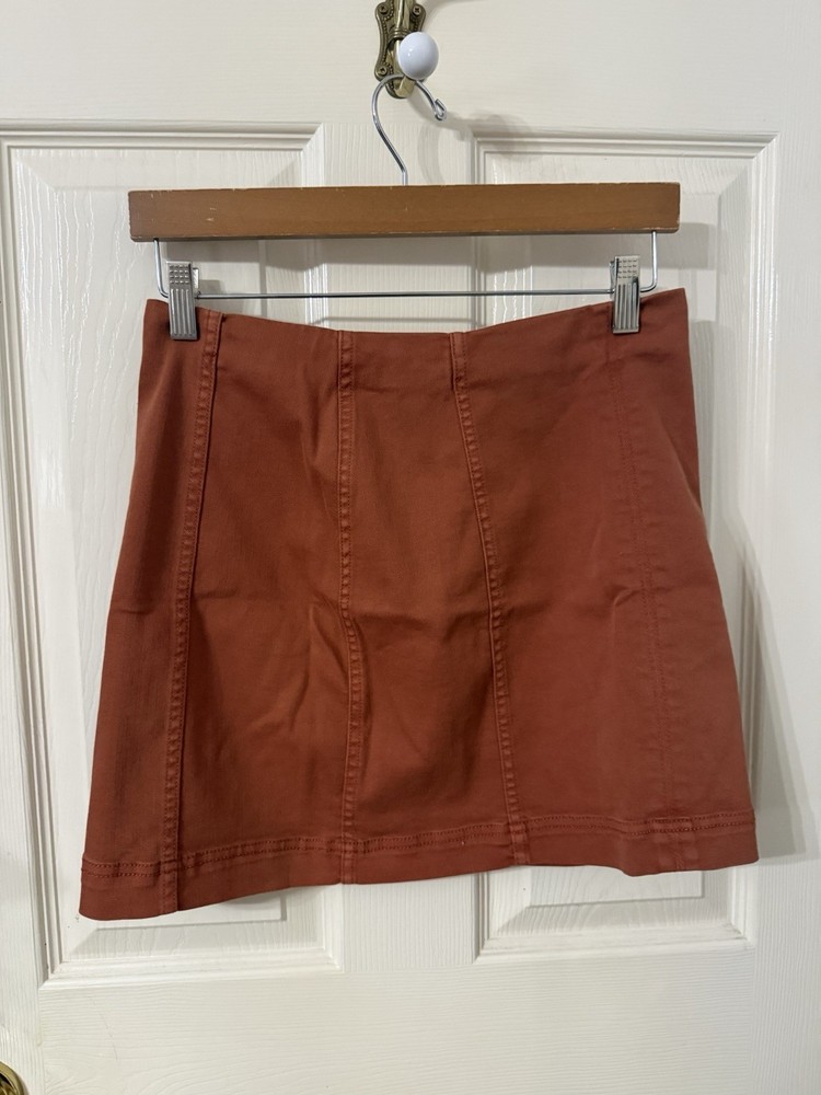 Wild Fable Women's Brown Solid Mini Short Skirt Size 6 Zip Zipper Closure