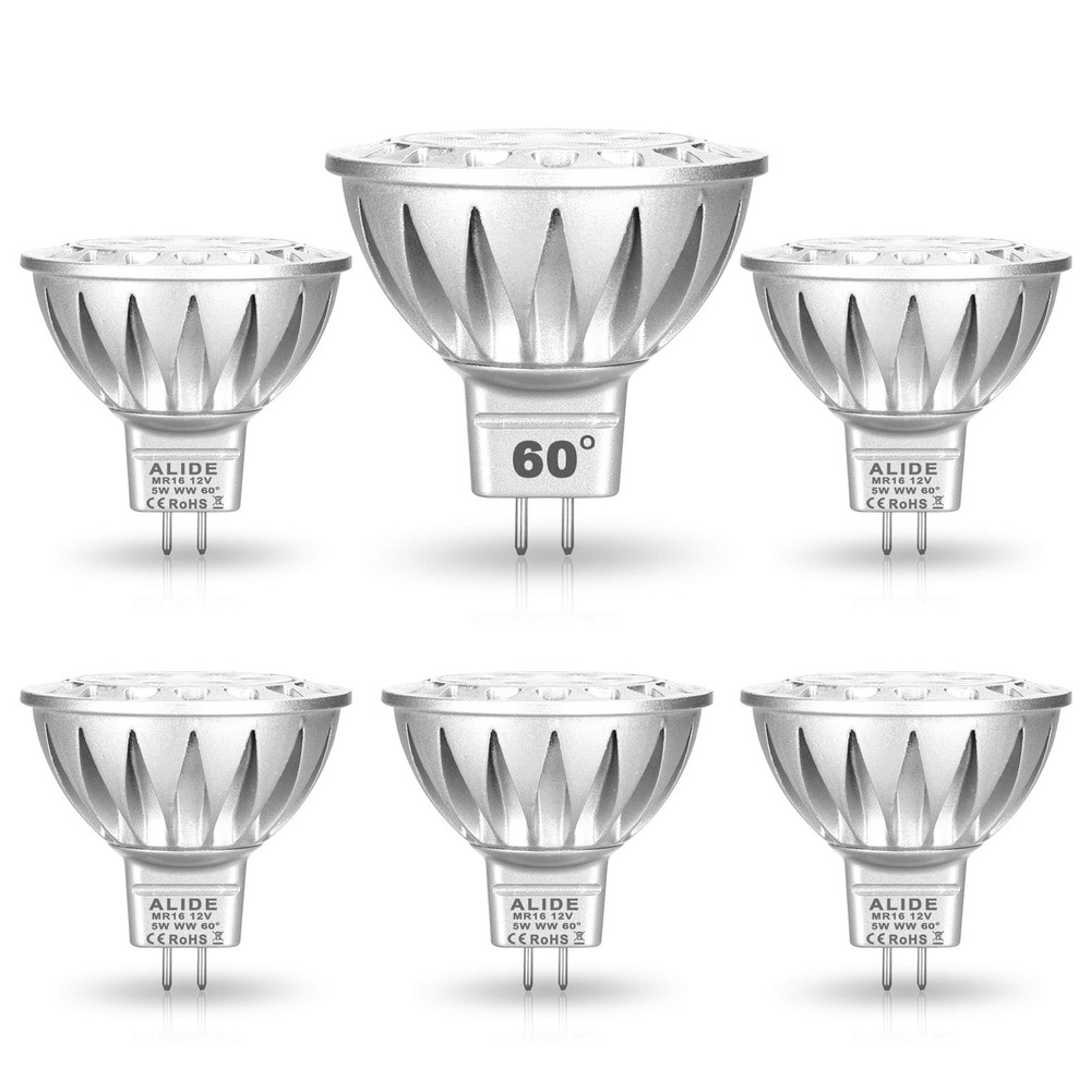 MR16 5W Led Bulbs Wide Beam Angle 60° Degree 2700K Soft Warm White, Replace 2...