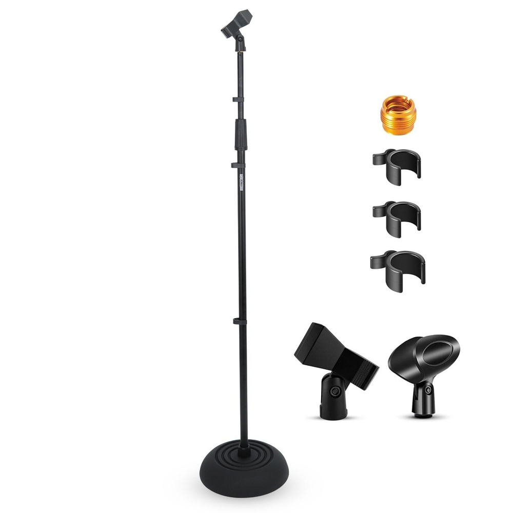 5Core Compact Base Microphone Floor Stand with Mic Holder  37.5 to 70 inches