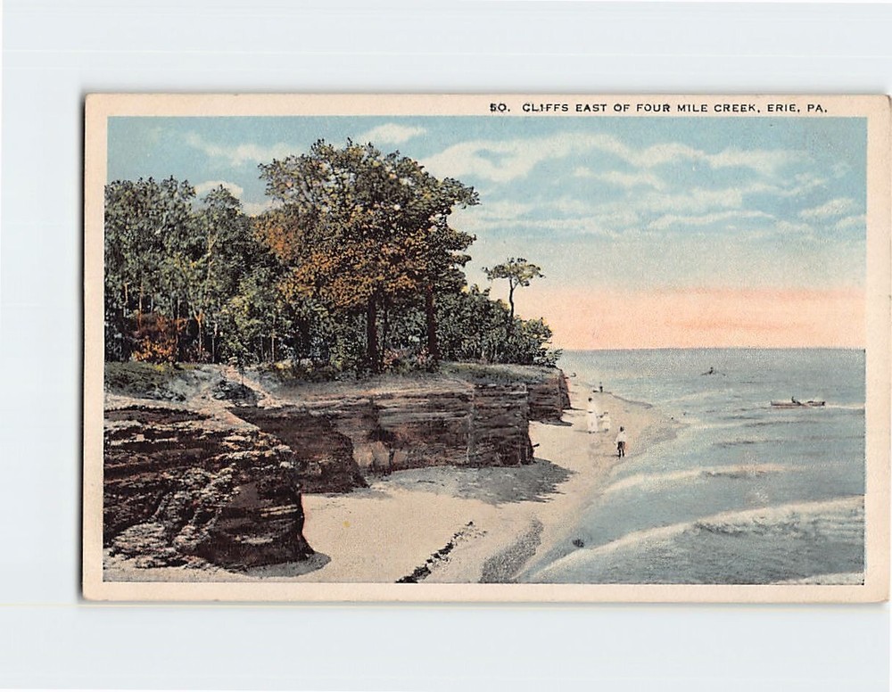 Postcard Cliffs East Of Four Mile Creek Erie Pennsylvania