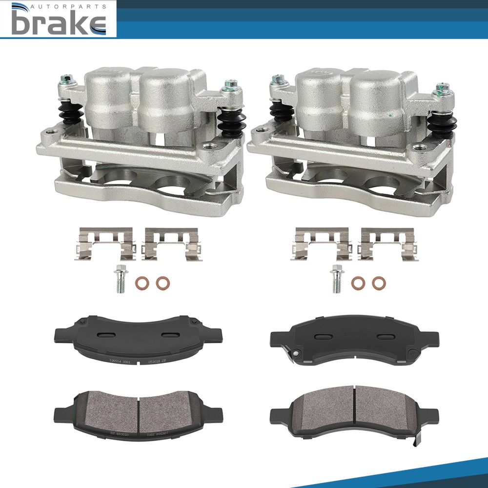 Pair Front Brake Calipers And Ceramic Pads Kit For 2009-2017 CHEVROLET TRAVERSE