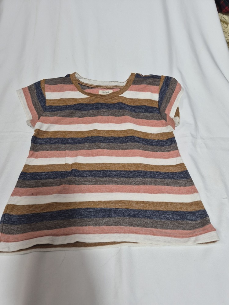 Madewell Multicolor Striped Short Sleeve Textured Tee