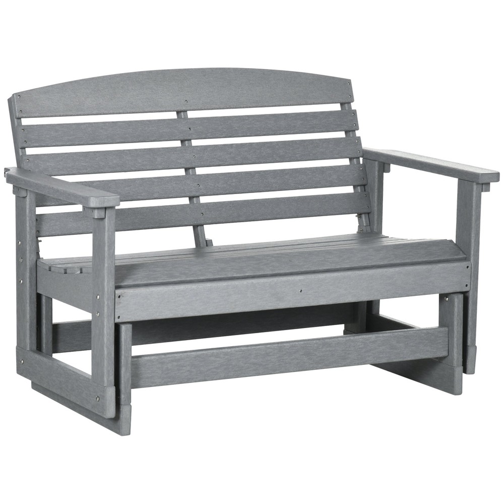 Outsunny Patio Glider Bench: Double Swing Loveseat