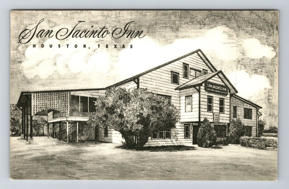 Houston TX-Texas, San Jacinto Inn, Exterior, Vintage Postcard