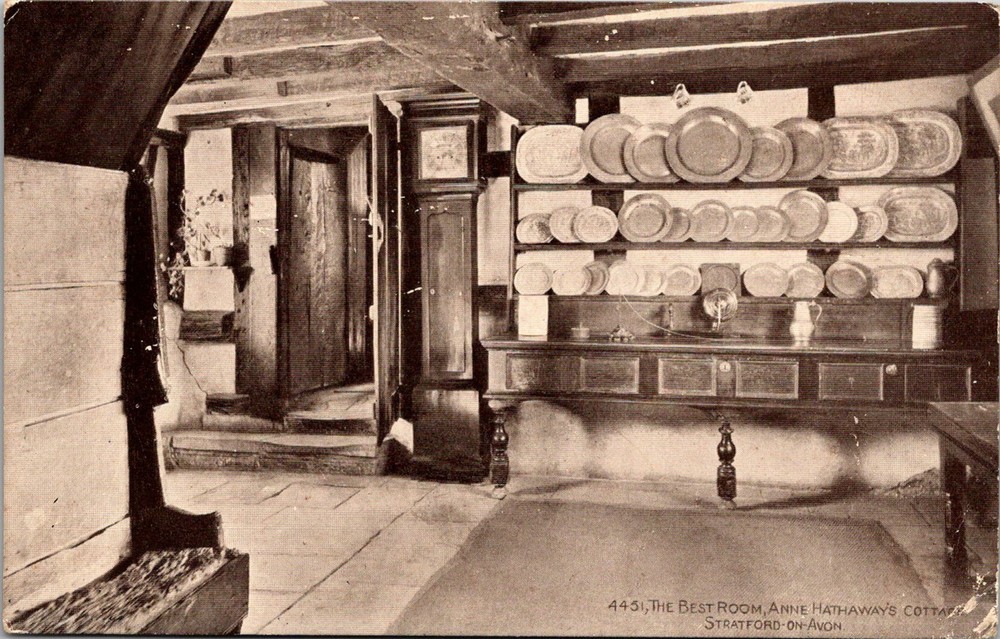 Dr Jim Stamps Postcard The Best Room Anne Hathaways Cottage Interior Plates