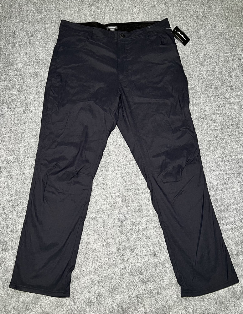 Eddie Bauer Fully Fleece Lined Tech Pants Men's 40 X 34 Black Cargo Pockets NWT