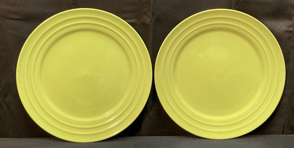 Rachael Ray Double Ridge Green Dinner Plate 11” Set of 2