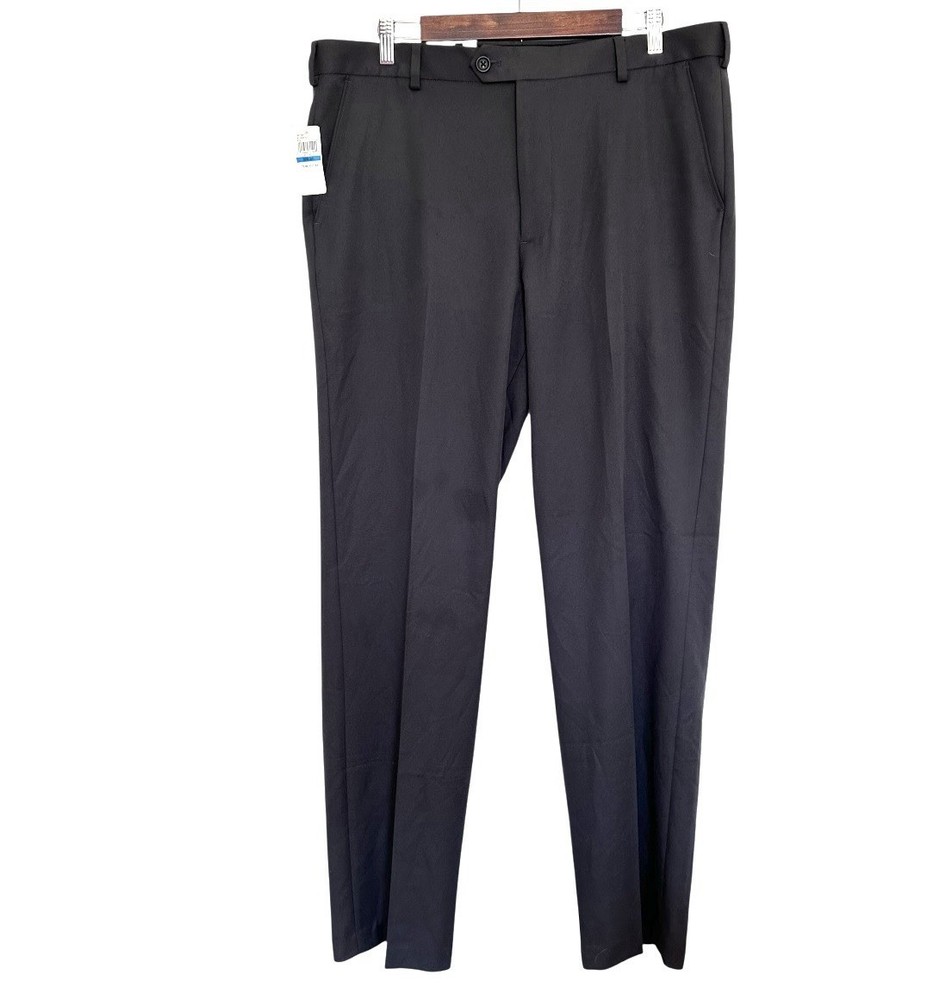 NWT Izod Dress Pants Men’s Size 36X34 Grey Straight No Iron Flat Front Pockets