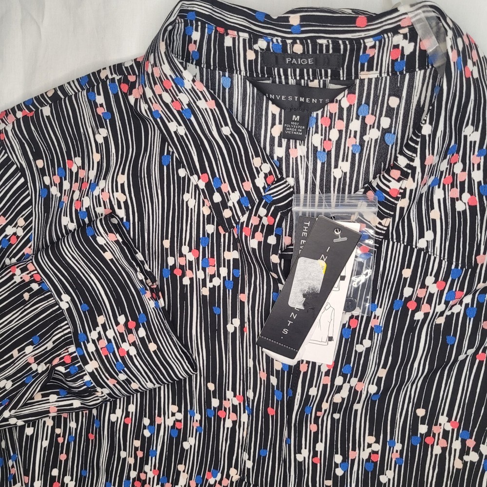 Investments Paige Blouse Long Sleeve Top Size Medium New With Tags NWT
