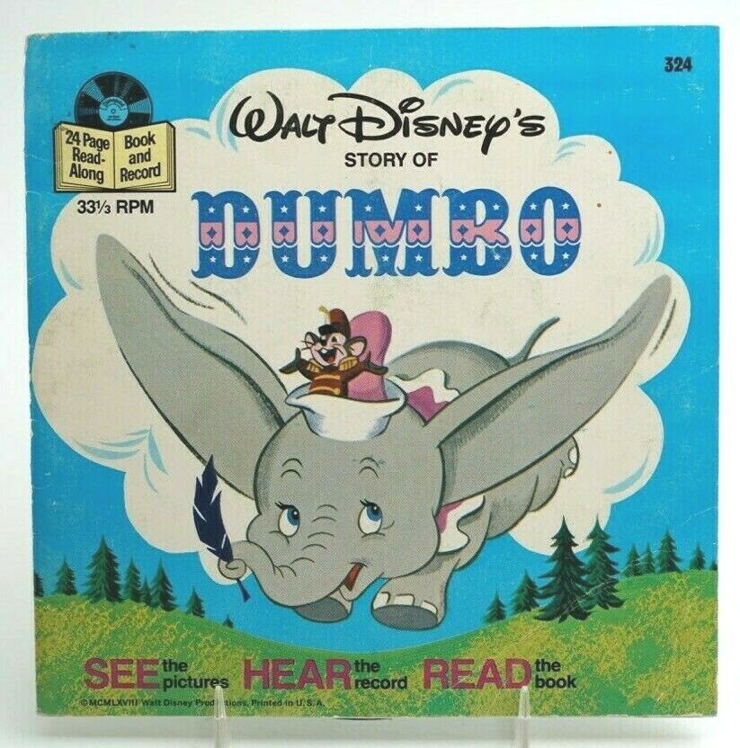 Vintage Disneyland 45 RPM Record Story Of Dumbo With Songs From The Film