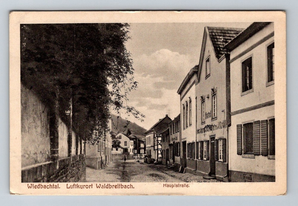Germany- Wiedbachtal Main Street Health Resort PC Old Card View Vintage Postcard