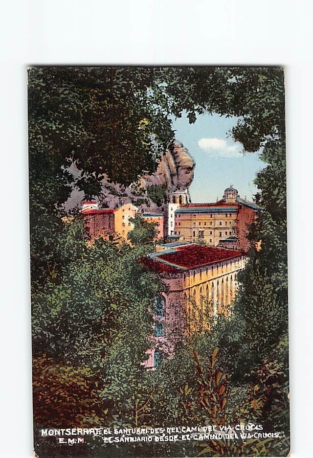 Postcard El Santuario Desde El Camino Del Via Crucis Montserrat Spain